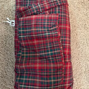 Pottery Barn Red and Green Plaid Duvet Cover